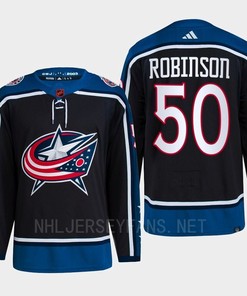 Eric Robinson 50 Reverse Retro 2.0 2022 Columbus Blue Jackets Navy Jersey Primegreen
