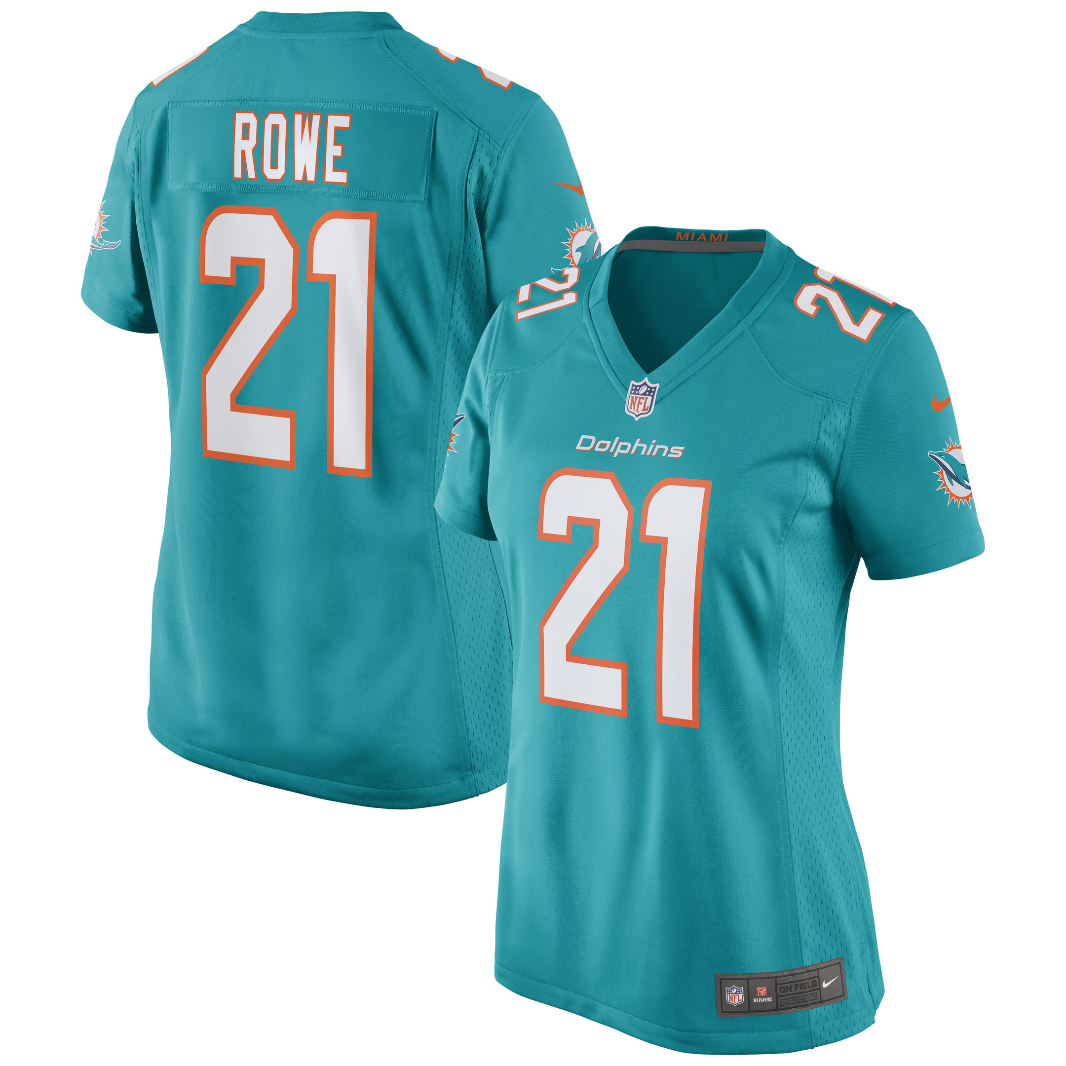Eric Rowe Miami Dolphins Womens Game Jersey - Aqua Nfl