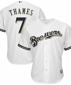 Eric Thames Milwaukee Brewers Cool Base Jersey - White