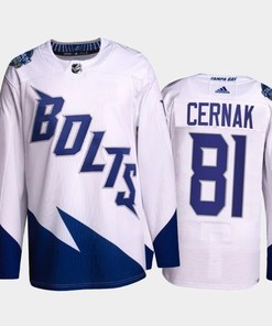 Erik Cernak Lightning 2022 Stadium Series White Primegreen Jersey, Men Jersey