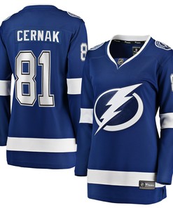 Erik Cernak Tampa Bay Lightning Fanatics Branded Womens Home Breakaway Player Jersey - Blue Nhl