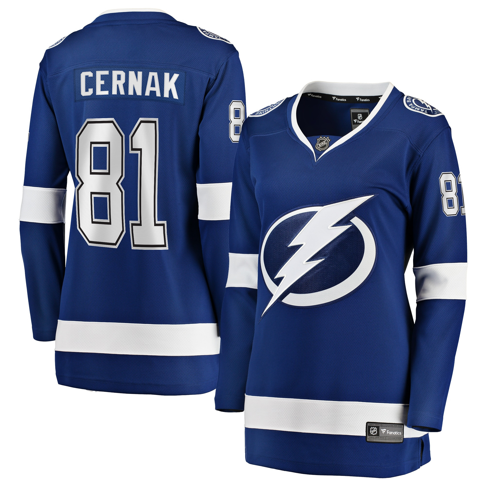 Erik Cernak Tampa Bay Lightning Fanatics Branded Womens Home Breakaway Player Jersey - Blue Nhl
