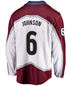 Erik Johnson 6 Colorado Avalanche Stanley Cup 2023 Playoffs Patch Away Breakaway Men Jersey - White