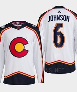 Erik Johnson 6 Reverse Retro 2.0 2022 Colorado Avalanche White Jersey Primegreen