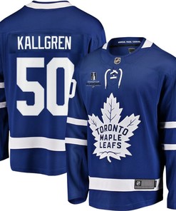 Erik Kallgren 50 Toronto Maple Leafs Stanley Cup 2023 Playoffs Patch Home Breakaway Men Jersey - Blue