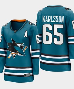 Erik Karlsson 65 San Jose Sharks 2022-23 Home Women Premier Breakaway Jersey Teal