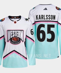 Erik Karlsson 65 Sharks 2023 All-Star Western Conference White Jersey