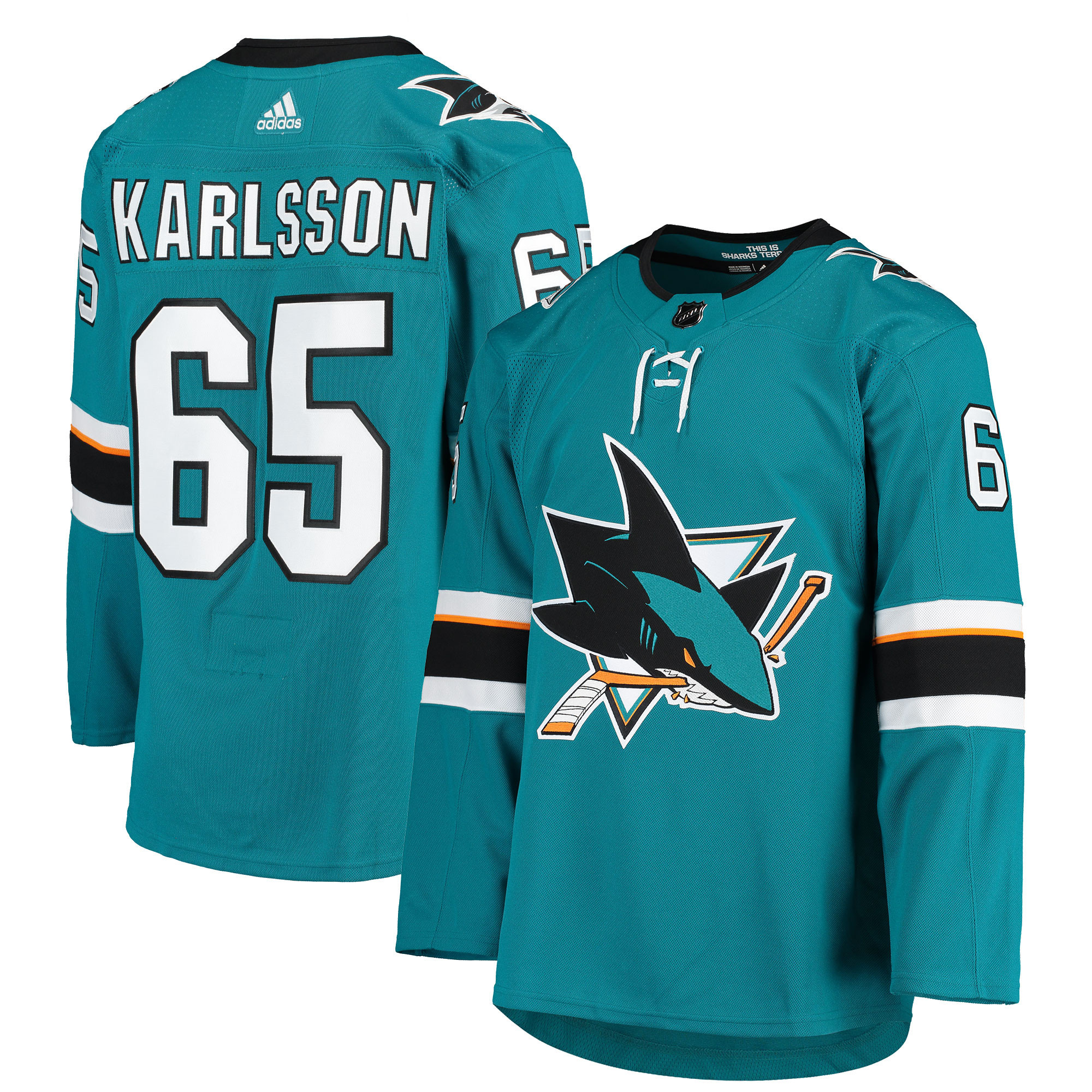 Erik Karlsson San Jose Sharks Adidas Home Authentic Team Player Jersey - Teal Nhl