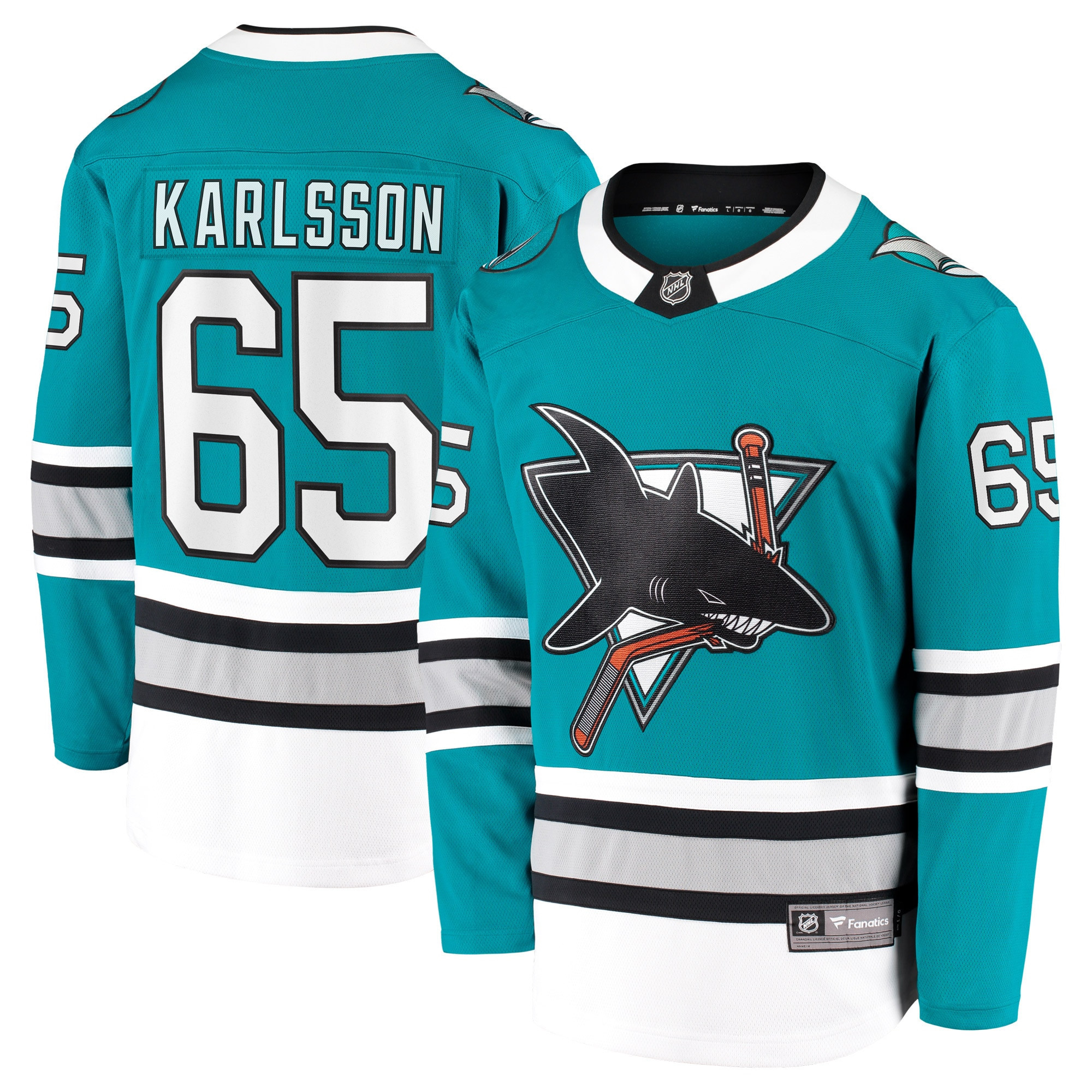 Erik Karlsson San Jose Sharks Fanatics Branded 30th Anniversary Premier Breakaway Player Jersey - Teal Nhl