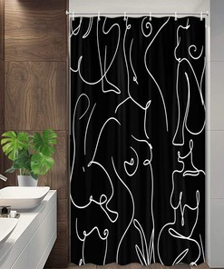 Erotic Abstract Sexy Shower Curtain for RV Camper Bathroom Decor