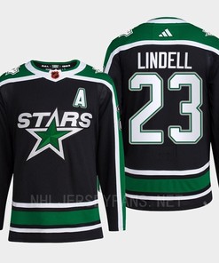 Esa Lindell 23 Reverse Retro 2.0 2022 Dallas Stars Black Jersey Pro Primegreen
