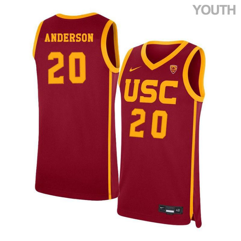 Ethan Anderson 20 USC Trojans Elite Basketball Youth Jersey - Red