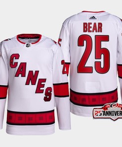 Ethan Bear 25 Carolina Hurricanes White Jersey 2022-23 Away 25th Anniversary