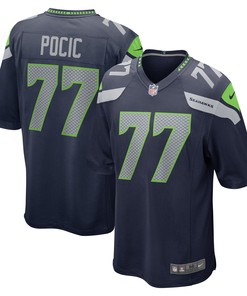 Ethan Pocic Seattle Seahawks Game Jersey - College Navy Nfl