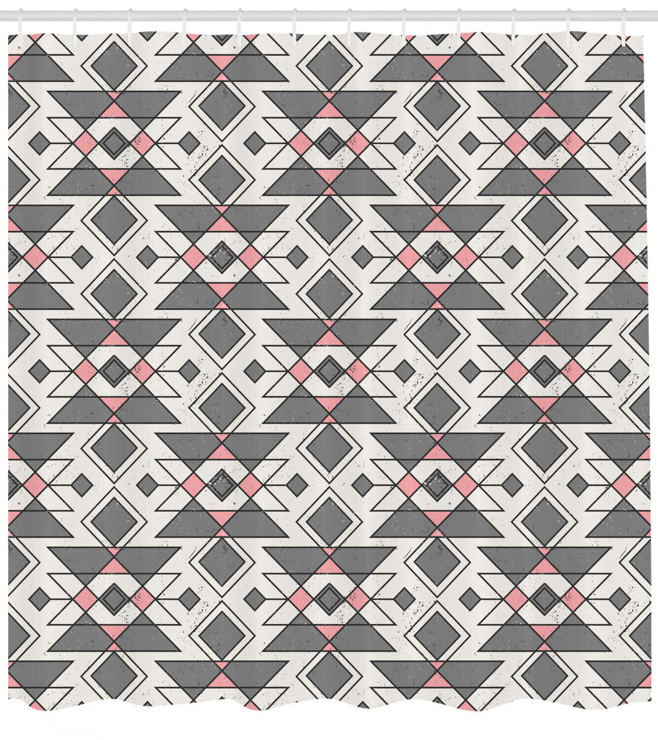 Ethnic Geometric Aztec Print Abstract Shower Curtain for Boho Bathroom Decor