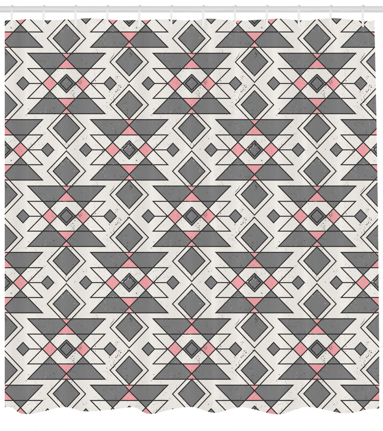 Ethnic Geometric Aztec Print Abstract Shower Curtain for Boho Bathroom Decor