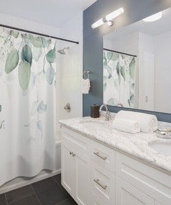 Eucalyptus Leaves Shower Curtain for Refreshing Bathroom Decor