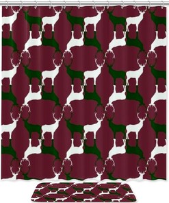 European Style Deer Waterproof Shower Curtain for Rustic Bathroom Decor