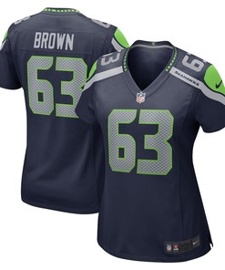 Evan Brown 63 Seattle Seahawks Women's Game Jersey - College Navy