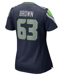 Evan Brown 63 Seattle Seahawks Women's Game Jersey - College Navy