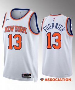 Evan Fournier 13 New York Knicks White Jersey 2022-23 Association Edition Swingman
