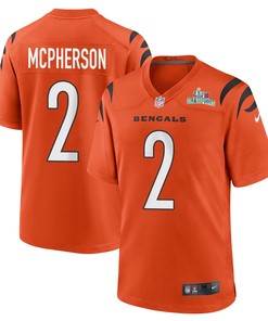Evan McPherson 2 Cincinnati Bengals Super Bowl LVII Champions Men Alternate Game Jersey - Orange