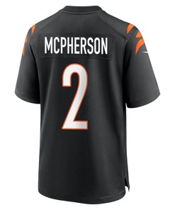 Evan McPherson 2 Cincinnati Bengals Super Bowl LVII Champions Men Game Jersey - Black