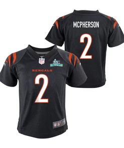 Evan McPherson 2 Cincinnati Bengals Super Bowl LVII Champions Youth Game Jersey - Black