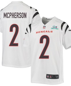 Evan McPherson 2 Cincinnati Bengals Super Bowl LVII Champions Youth Game Jersey - White