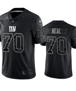 Evan Neal 70 New York Giants Black Reflective Limited Jersey - Men