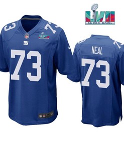 Evan Neal 73 New York Giants Super Bowl LVII Super Bowl LVII Royal Men Game Jersey