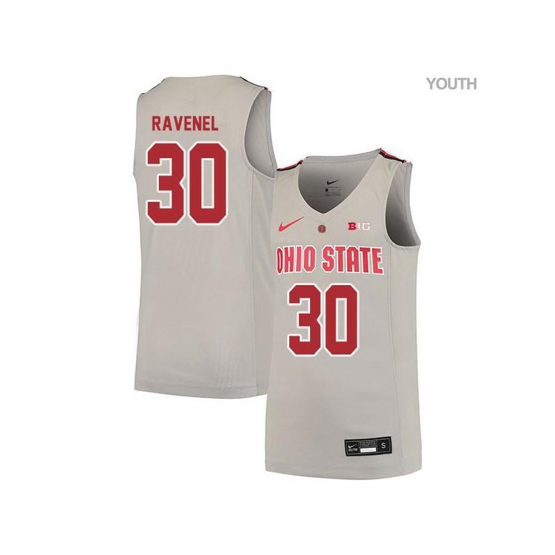 Evan Ravenel 30 Ohio State Buckeyes Elite Basketball Youth Jersey - Gray