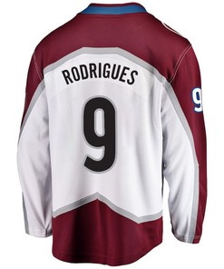 Evan Rodrigues 9 Colorado Avalanche Stanley Cup 2023 Playoffs Patch Away Breakaway Men Jersey - White