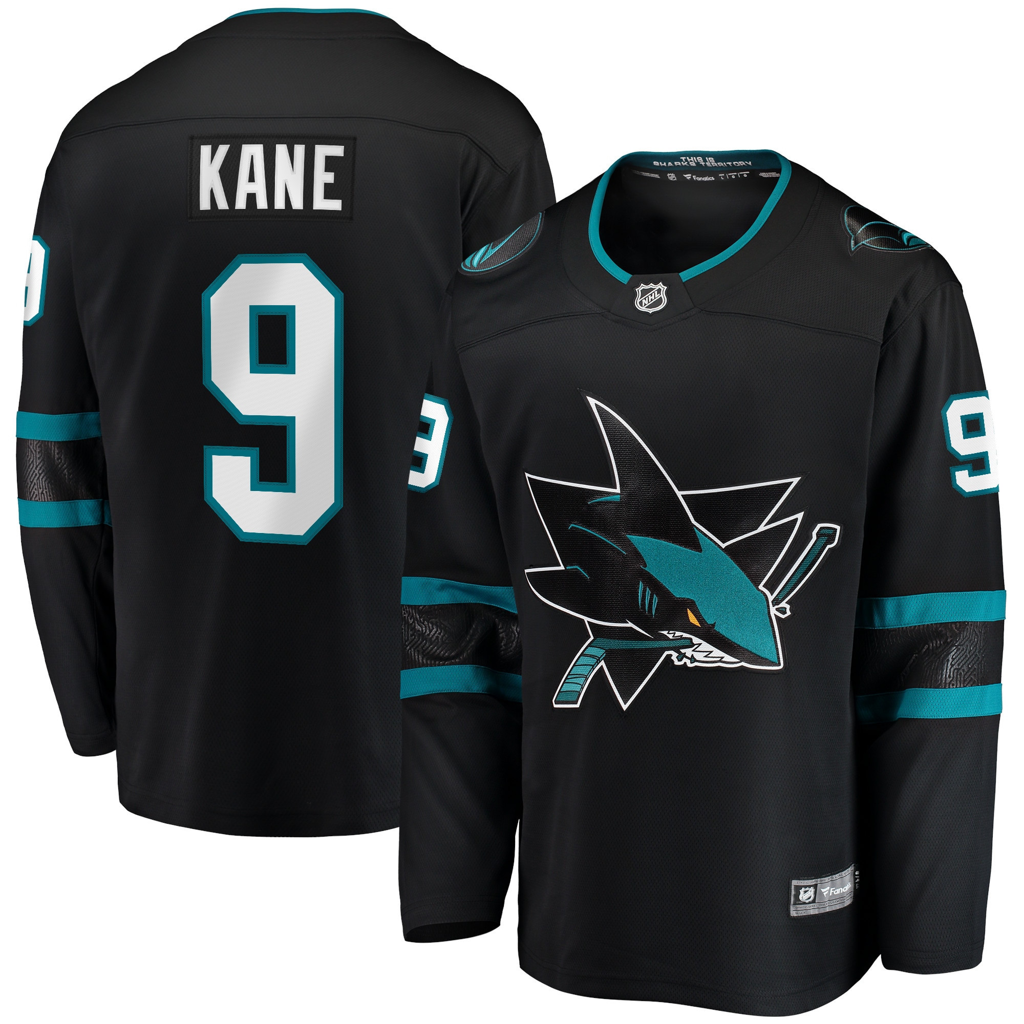 Evander Kane San Jose Sharks Fanatics Branded Alternate Premier Breakaway Player Jersey - Black Nhl
