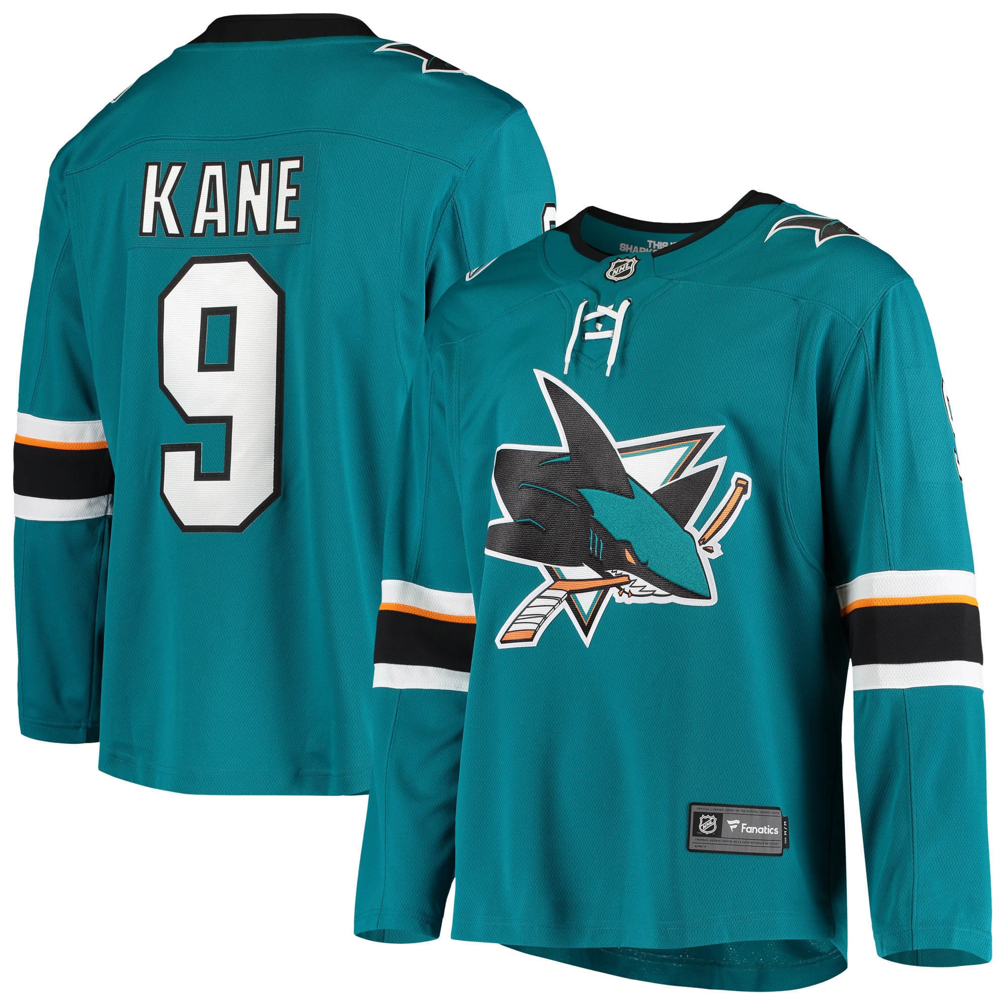 Evander Kane San Jose Sharks Fanatics Branded Breakaway Home Player Jersey - Teal Nhl
