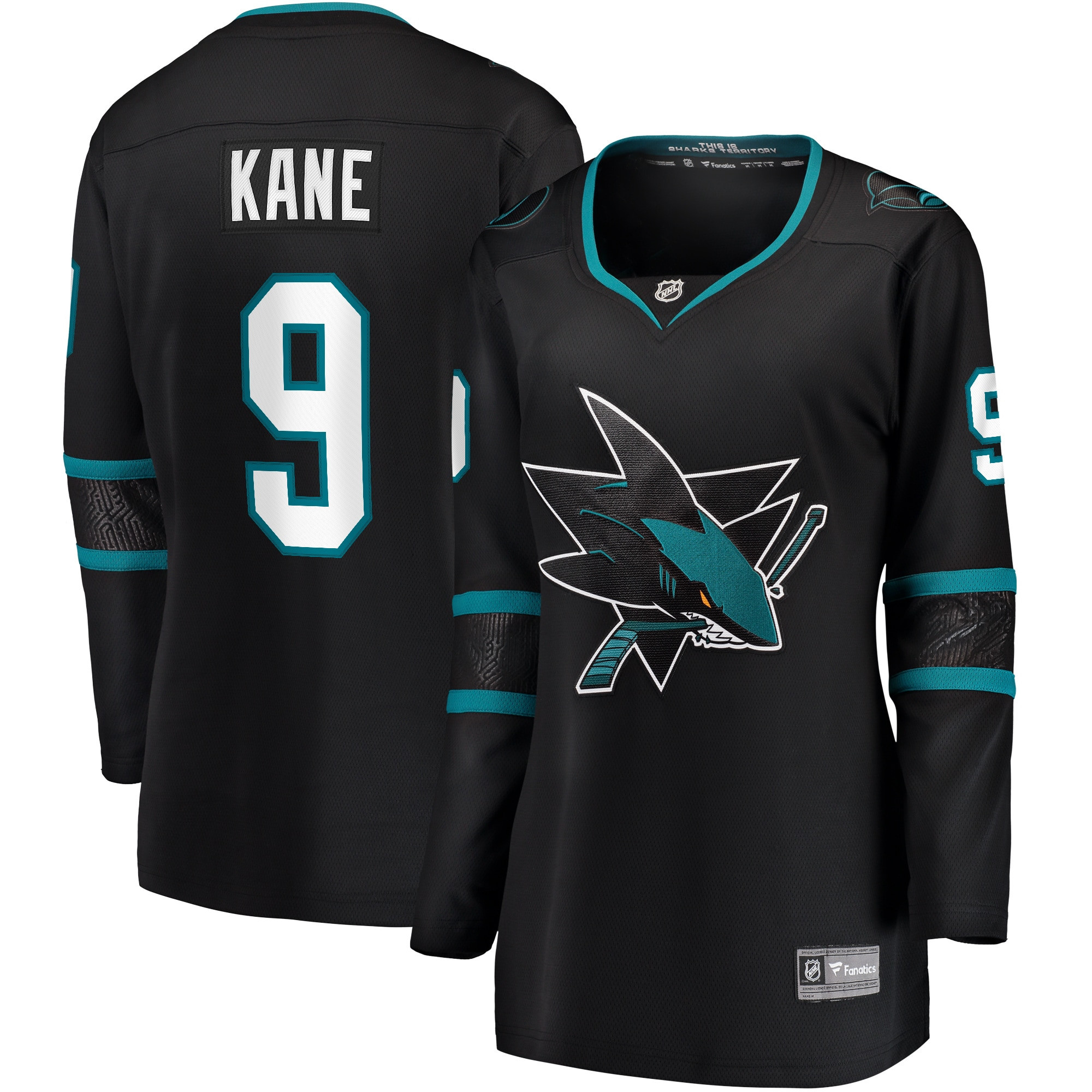 Evander Kane San Jose Sharks Fanatics Branded Womens Alternate Premier Breakaway Jersey Black Nhl