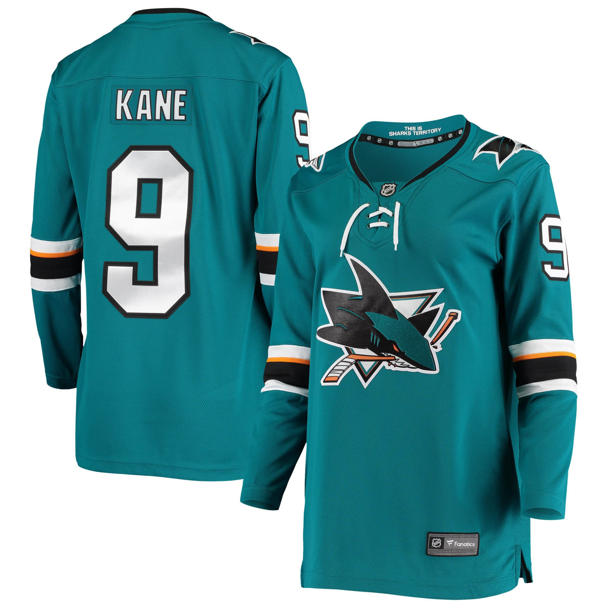Evander Kane San Jose Sharks Fanatics Branded Womens Breakaway Home Player Jersey - Teal Nhl