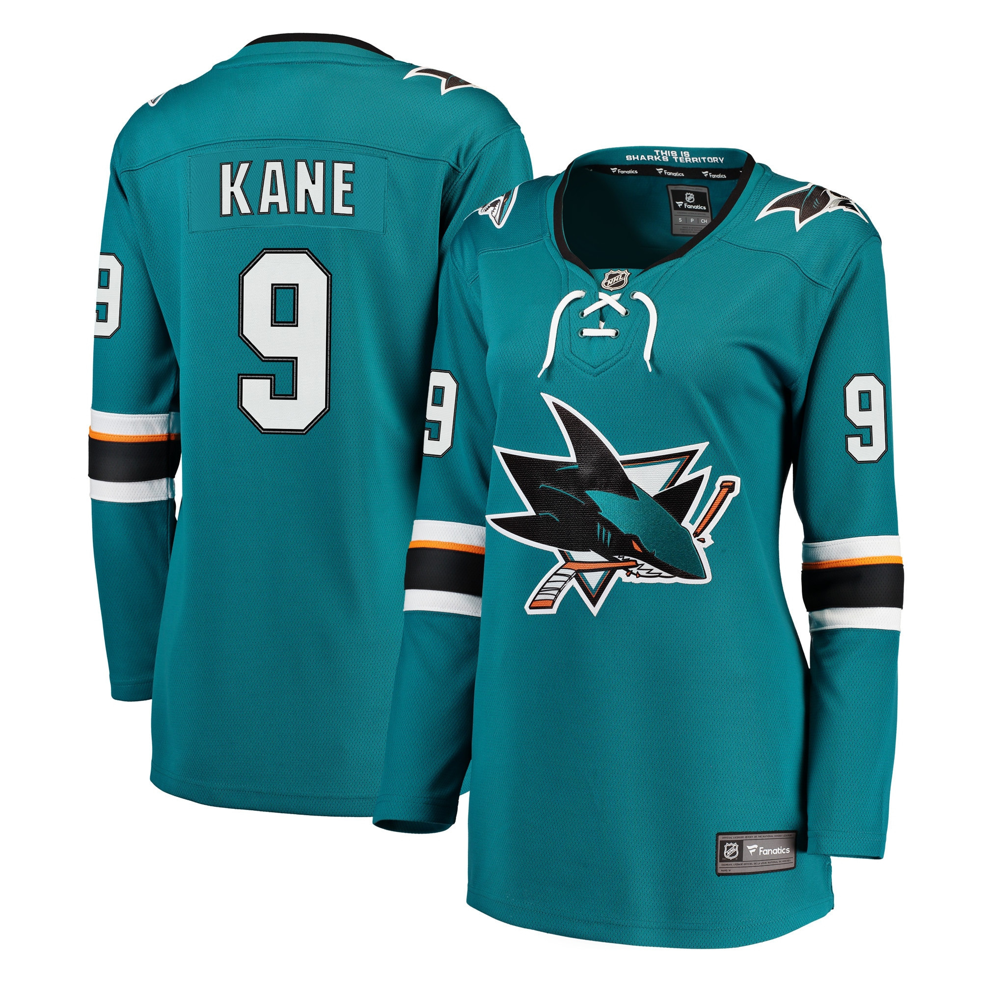 Evander Kane San Jose Sharks Fanatics Branded Womens Breakaway Jersey - Teal Nhl