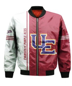Evansville Purple Aces Bomber Jacket Half Style - NCAA