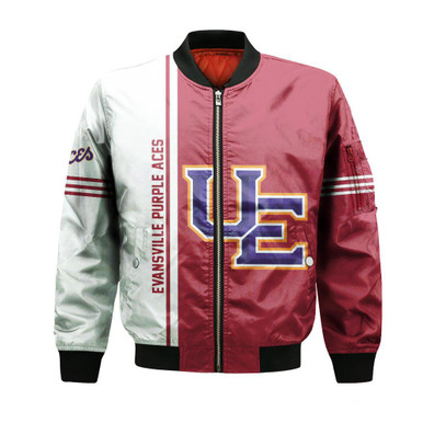 Evansville Purple Aces Bomber Jacket Half Style - NCAA