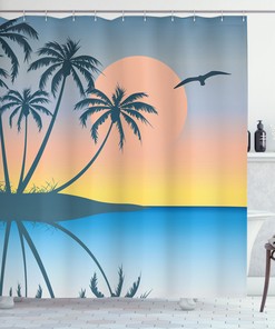 Exotic Bird Shower Curtain for Tropical Bathroom Decor - 75 Inches Long