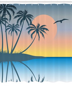Exotic Bird Shower Curtain for Tropical Bathroom Decor - 75 Inches Long