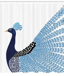 Exotic Peacock Wild Bird Animal Print Shower Curtain for Bathroom