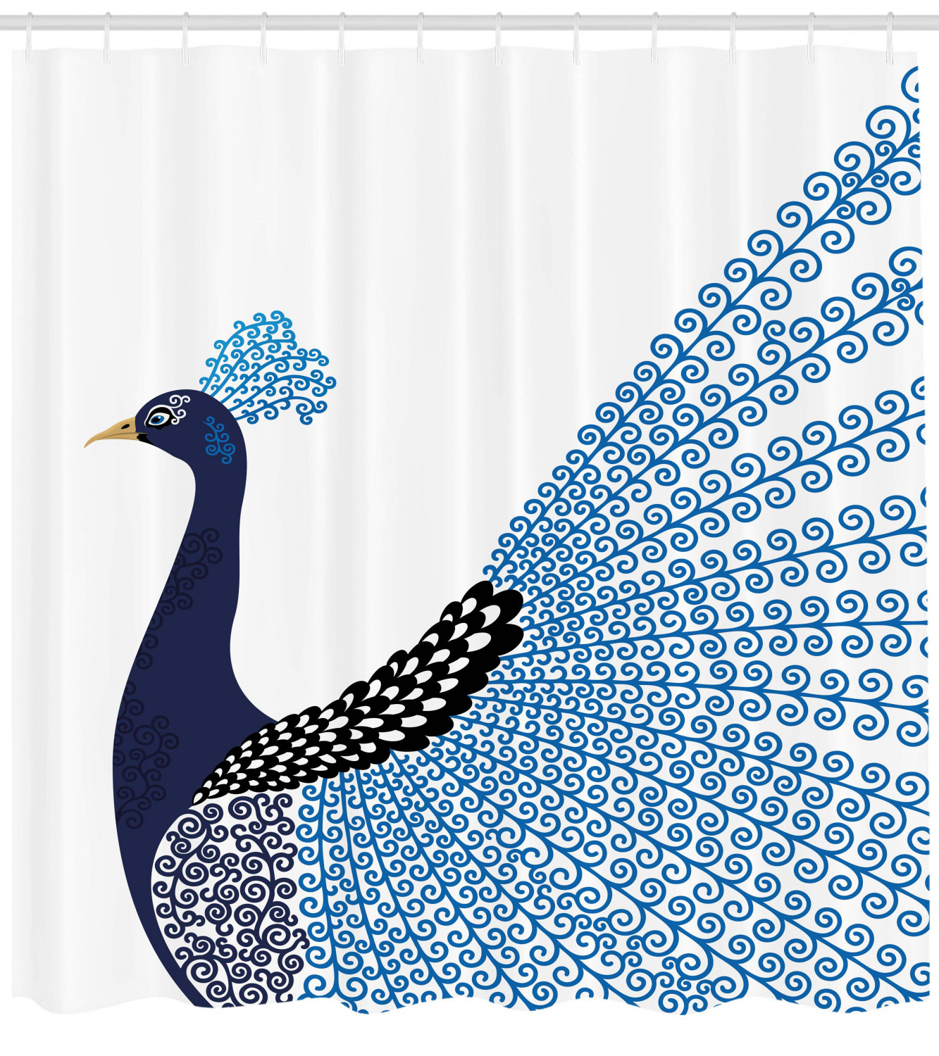 Exotic Peacock Wild Bird Animal Print Shower Curtain for Bathroom