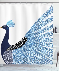 Exotic Peacock Wild Bird Animal Print Shower Curtain for Bathroom