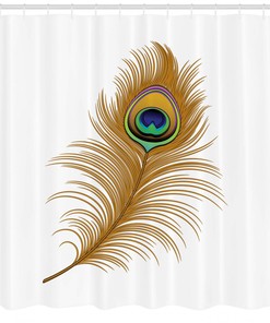 Exotic Peacock Wild Bird Animal Print Shower Curtain for Bathroom Decor