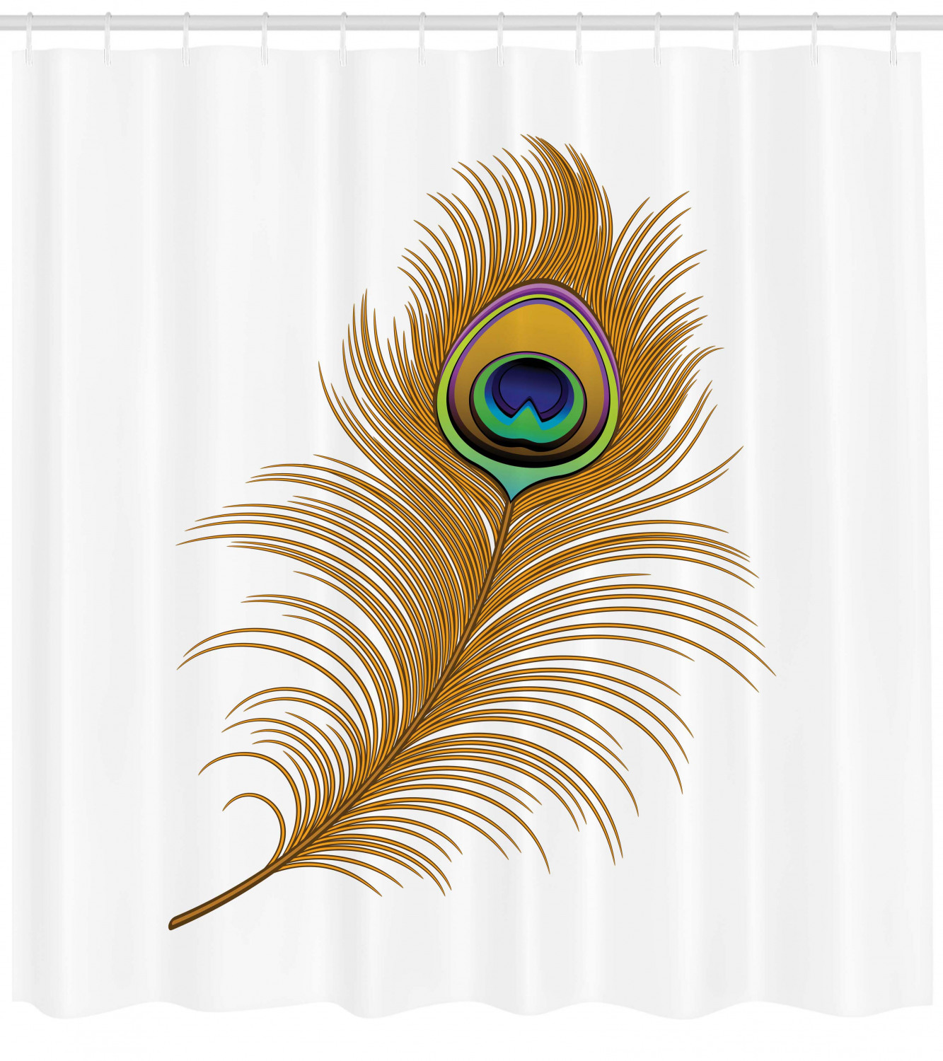 Exotic Peacock Wild Bird Animal Print Shower Curtain for Bathroom Decor
