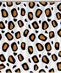 Experience the Wild with Leopard Shower Curtain featuring Animal Fur Print by ArogGeld - Ideal for Bathroom Decor