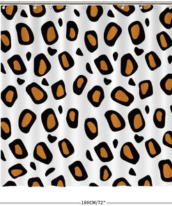 Experience the Wild with Leopard Shower Curtain featuring Animal Fur Print by ArogGeld - Ideal for Bathroom Decor