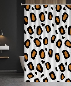 Experience the Wild with Leopard Shower Curtain featuring Animal Fur Print by ArogGeld - Ideal for Bathroom Decor